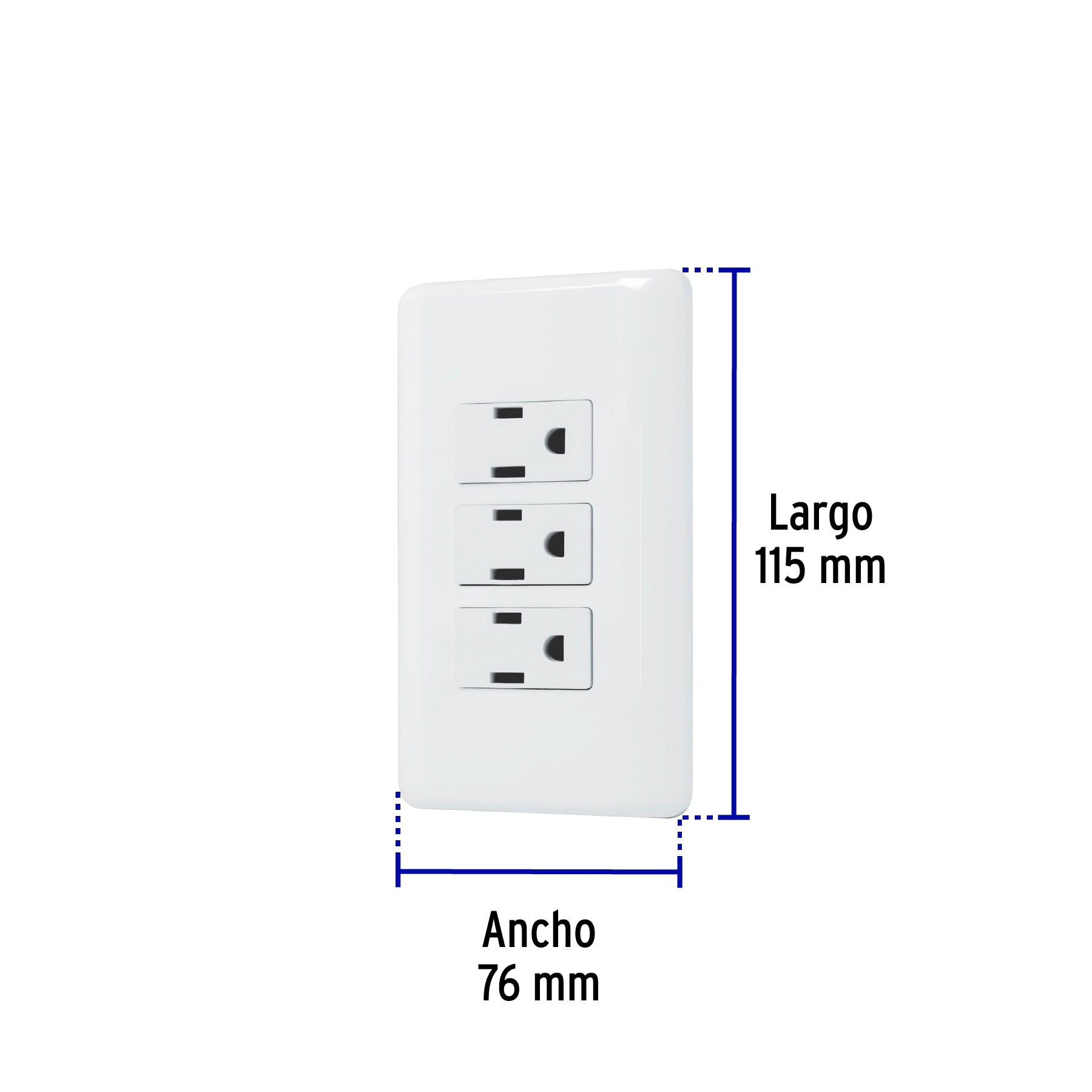 Placa armada con 3 contactos, Volteck Basic