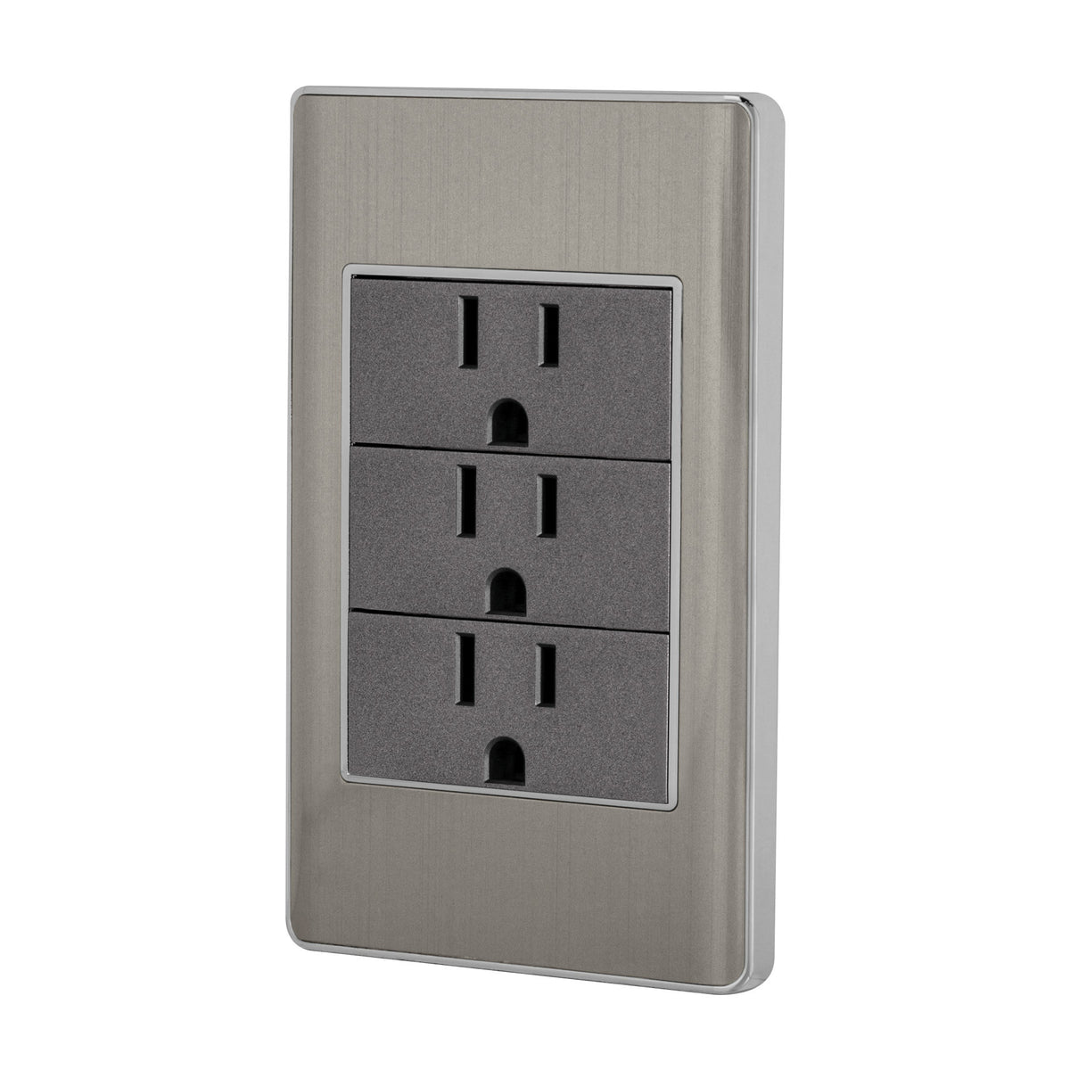 Placa armada acero inox 3 contactos 1 modulo Lisboa