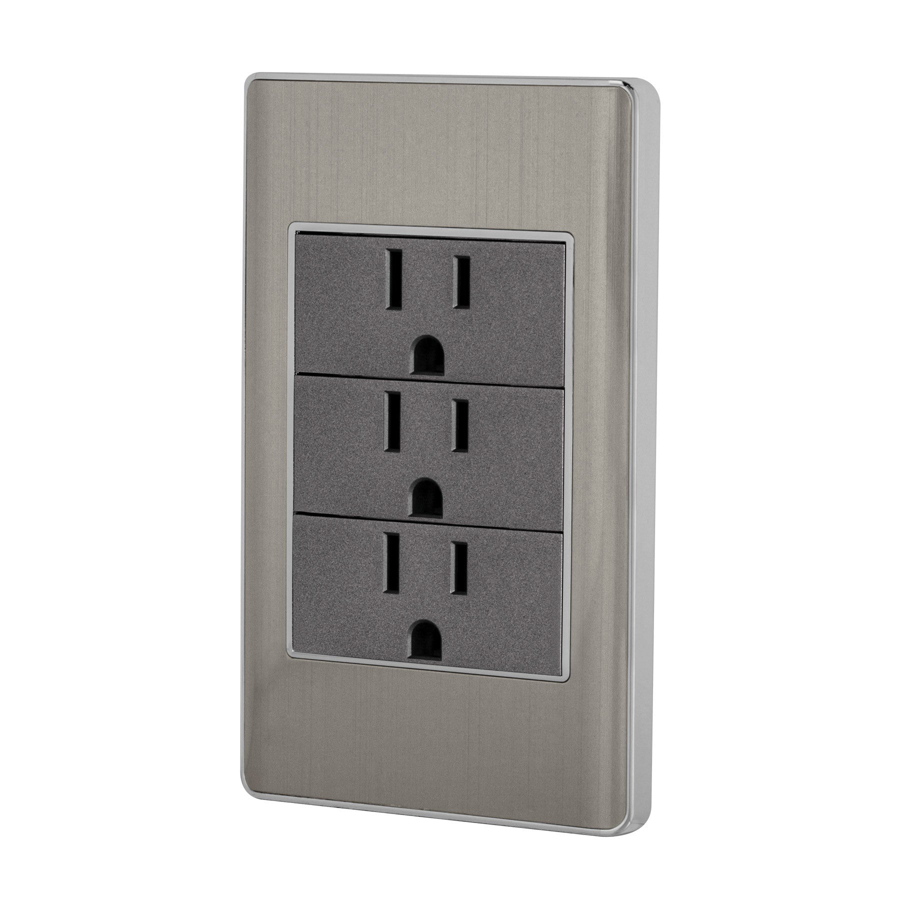 Placa armada acero inox 3 contactos 1 modulo Lisboa