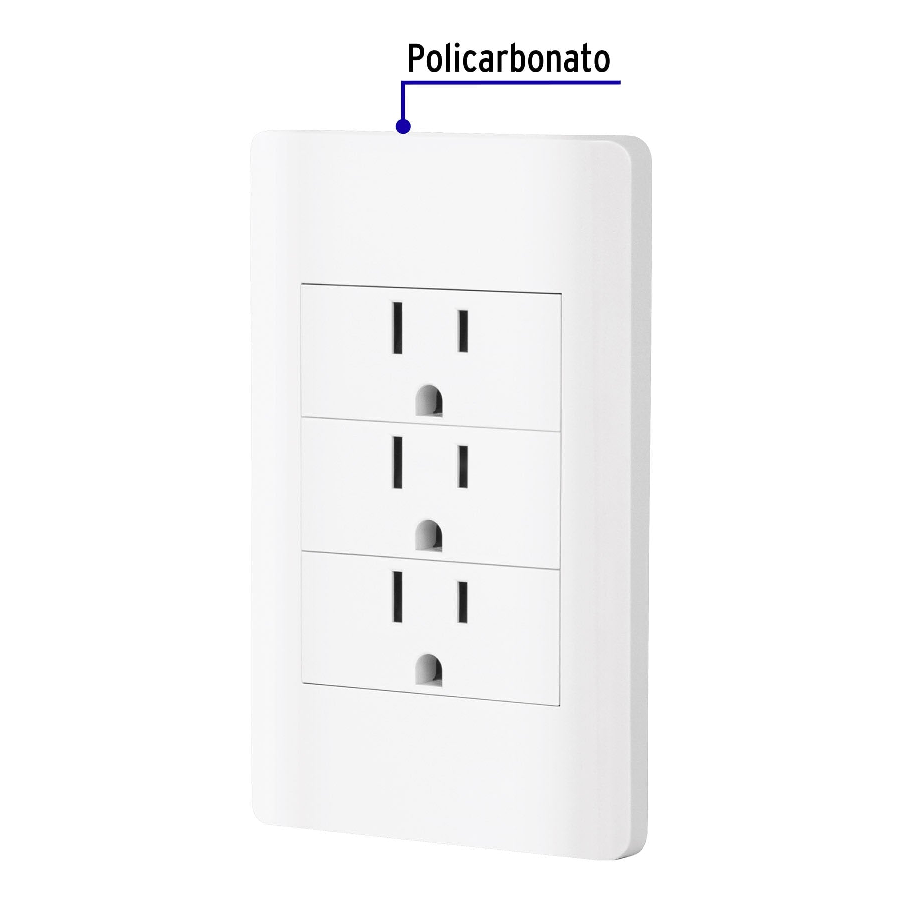 Placa armada 3 contactos 1 modulo Lisboa Volteck blanca