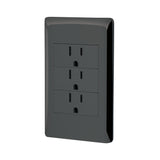 Placa armada 3 contactos 1 modulo Lisboa Volteck negra