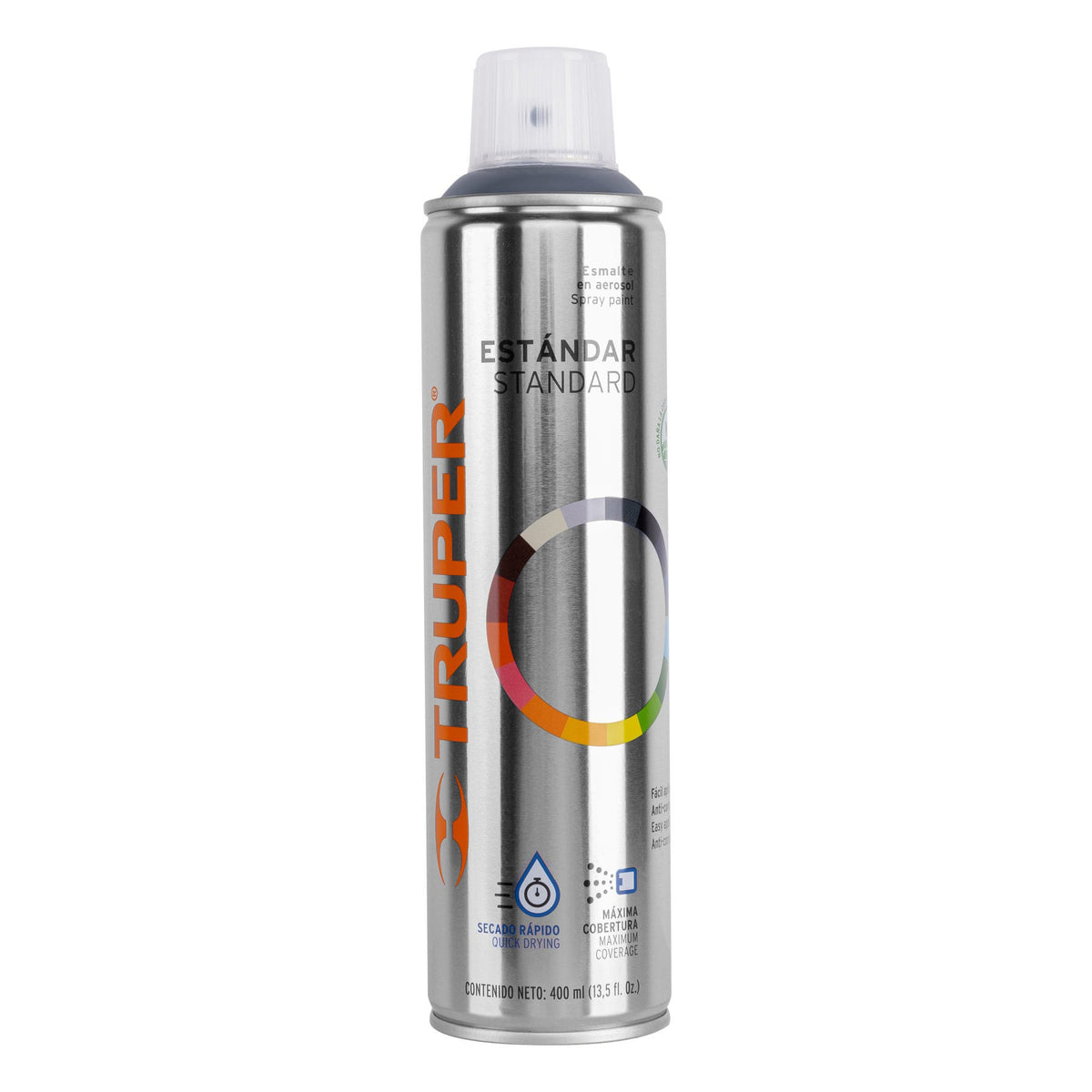 Pintura en aerosol, gris acero, bote tradicional, 400 ml