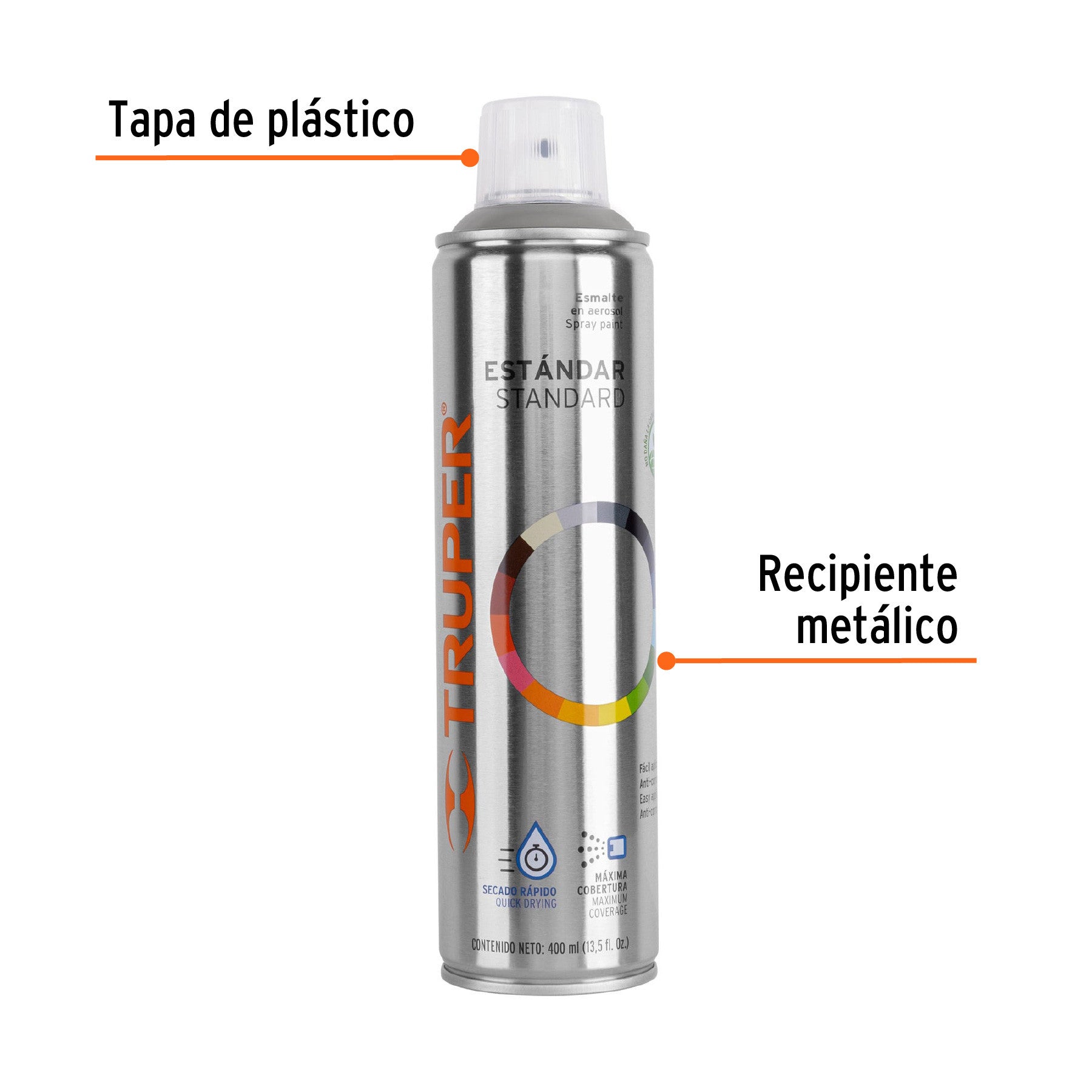 Pintura en aerosol, gris claro, bote tradicional, 400 ml