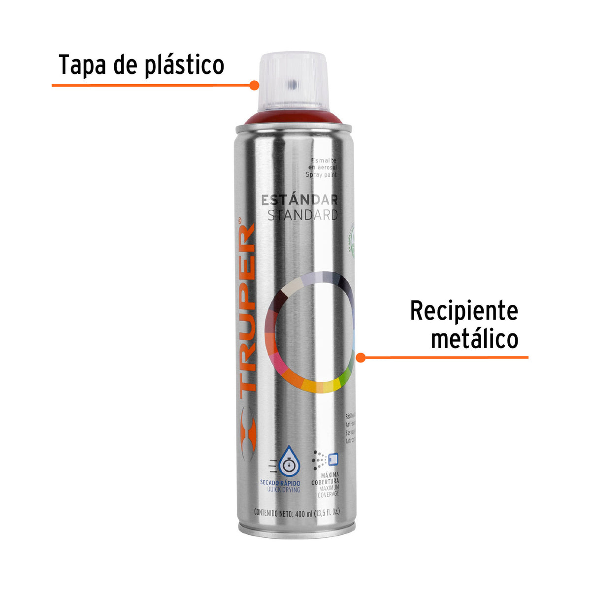 Pintura en aerosol, guinda, bote tradicional, 400 ml