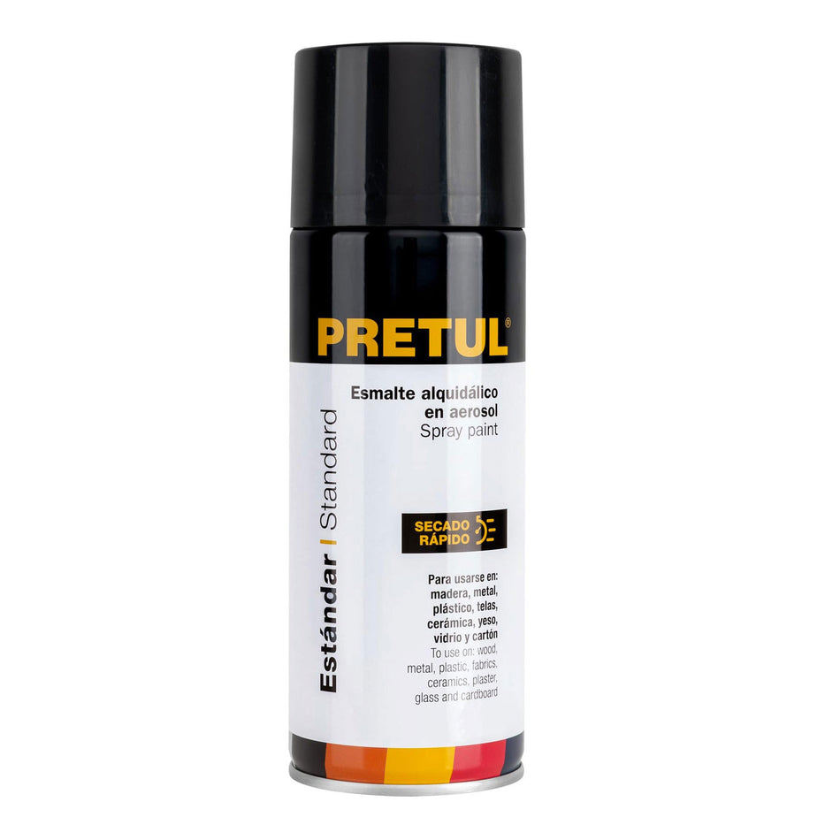 Pintura en aerosolnegro brillante 400ml Pretul