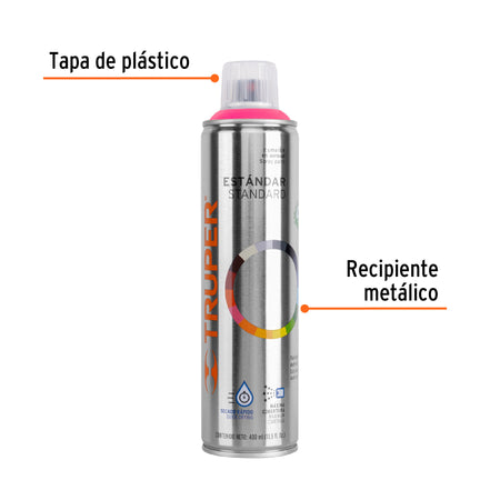 Pintura en aerosol, rosa mexicano, bote tradicional, 400 ml