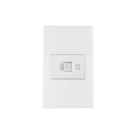 Placa armada 1 toma para teléfono, 1.5 mod, Española, blanco
