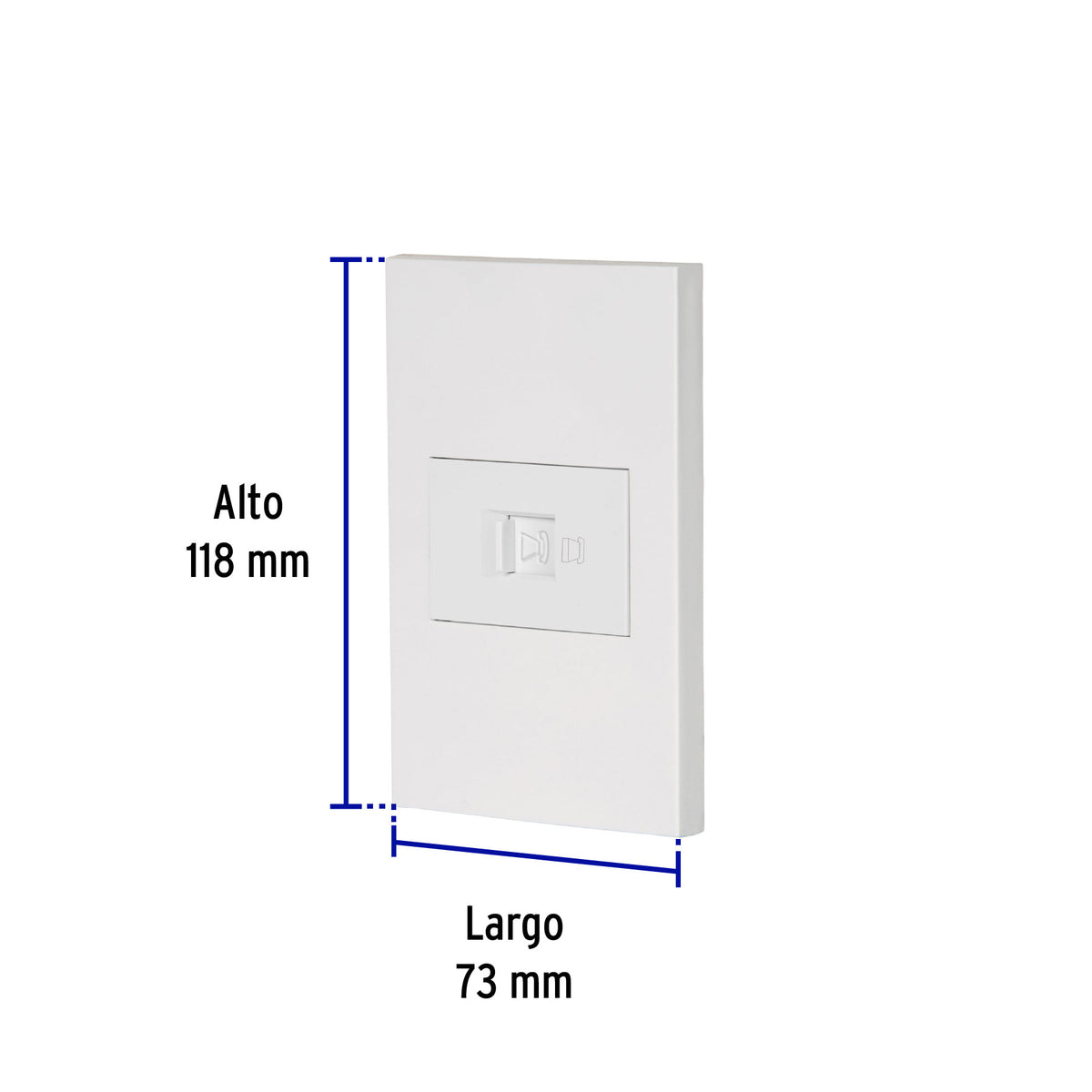 Placa armada 1 toma para teléfono, 1.5 mod, Española, blanco