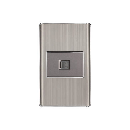 Placa armada acero inox 1 toma para teléfono 1.5 mód, Lisboa