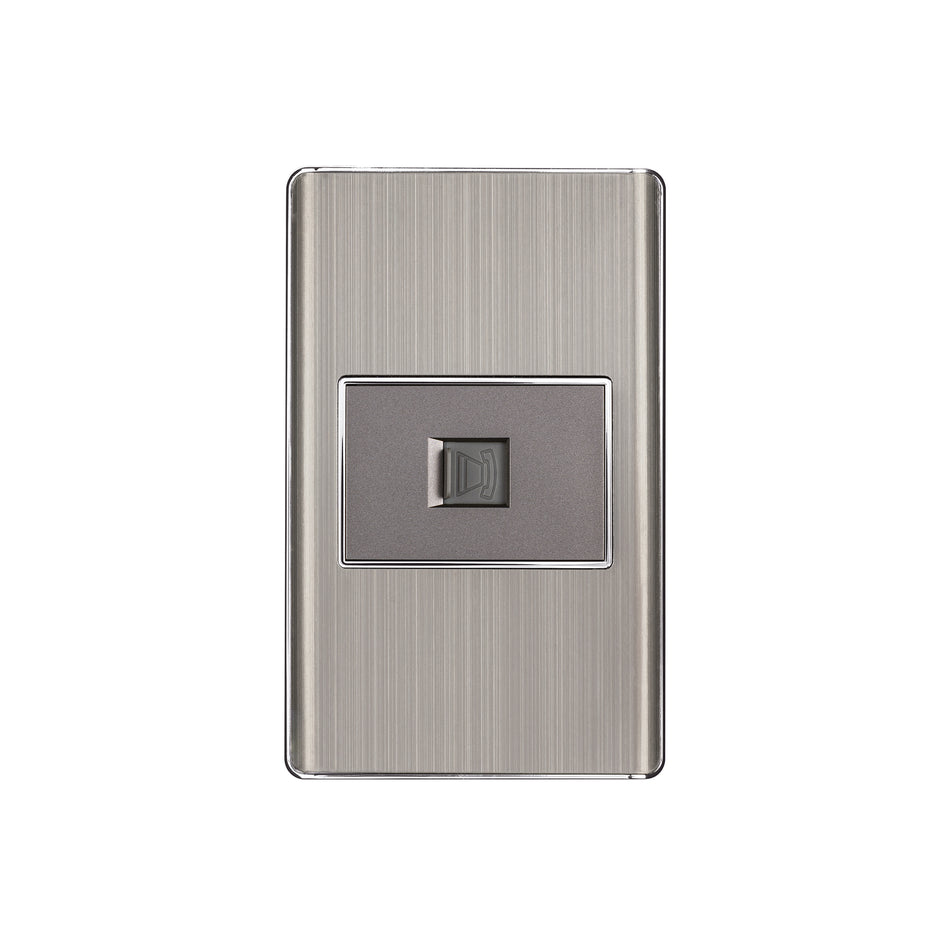 Placa armada acero inox 1 toma para teléfono 1.5 mód, Lisboa