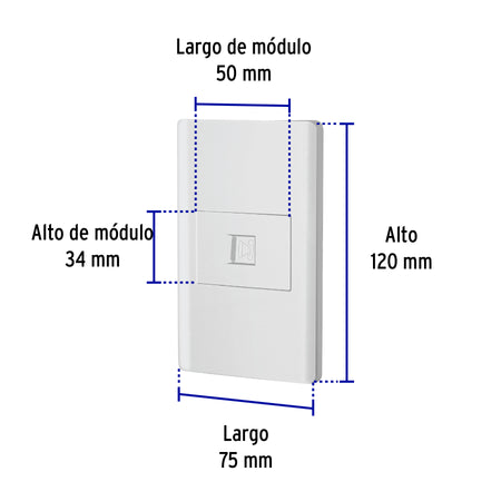 Placa armada blanca 1 toma para teléfono 1.5 mód, Lisboa
