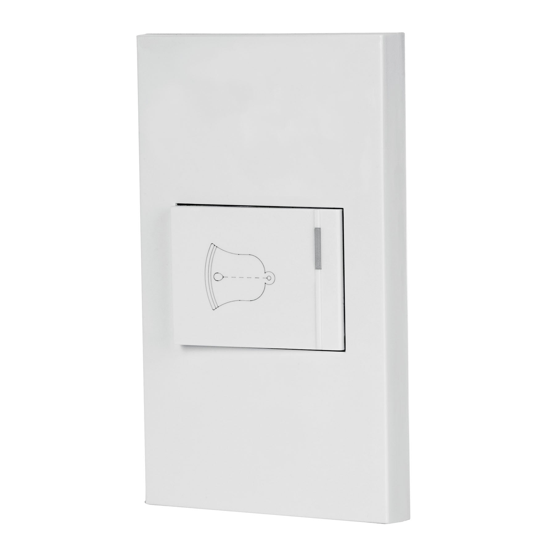 Placa armada 1 interruptor de timbre,1.5mod, Española,blanco