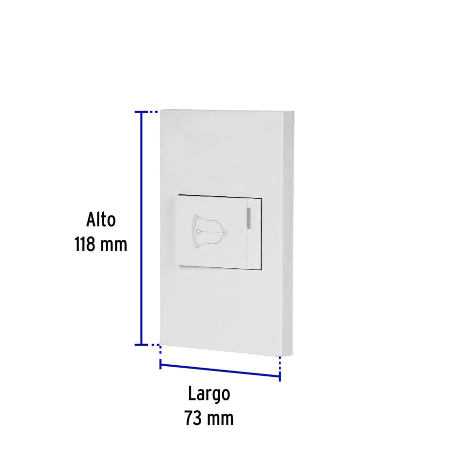 Placa armada 1 interruptor de timbre,1.5mod, Española,blanco