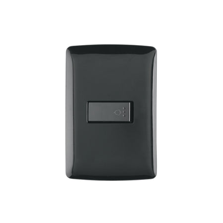 Placa armada con timbre, negro, línea Italiana, Volteck