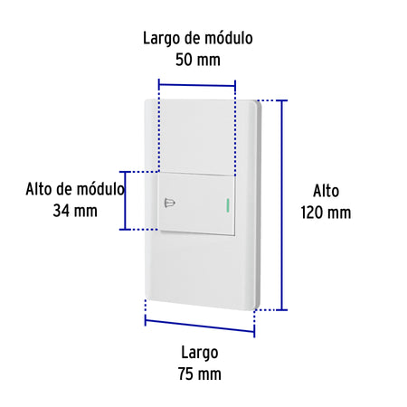 Placa armada blanca 1 interruptor de timbre 1.5 mód, Lisboa