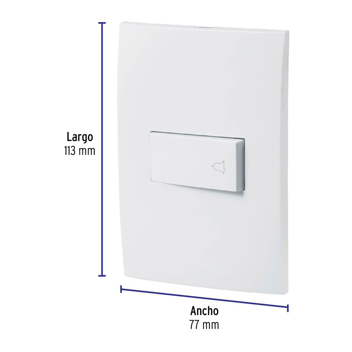 Placa armada con timbre, línea Oslo, color blanco, Volteck