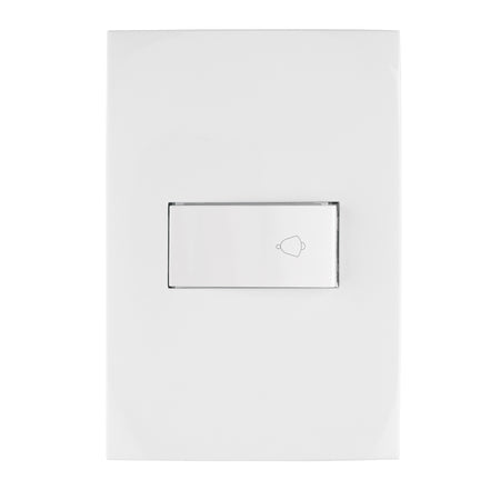 Placa armada con timbre, línea Oslo, color blanco, Volteck