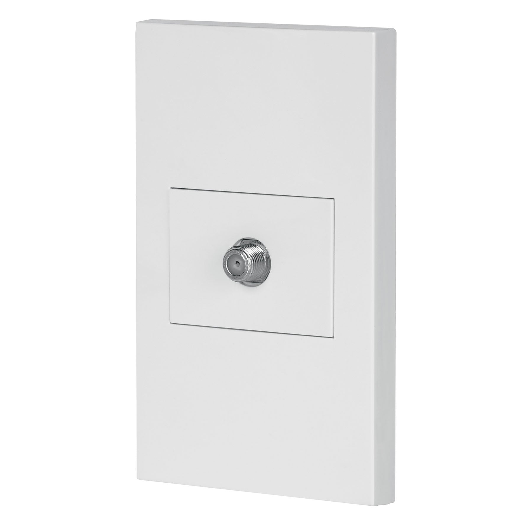 Placa armada 1 toma de TV, 1.5 módulos, Española, blanco