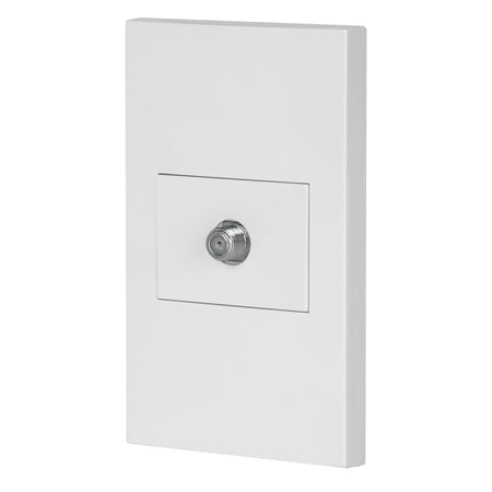 Placa armada 1 toma de TV, 1.5 módulos, Española, blanco