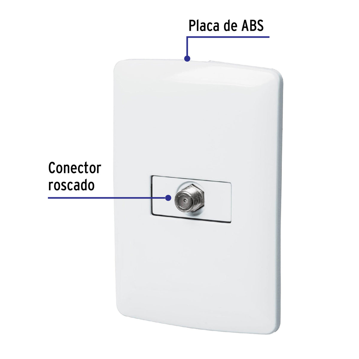 Placa armada con conexión para TV, blanco, línea Italiana blanco