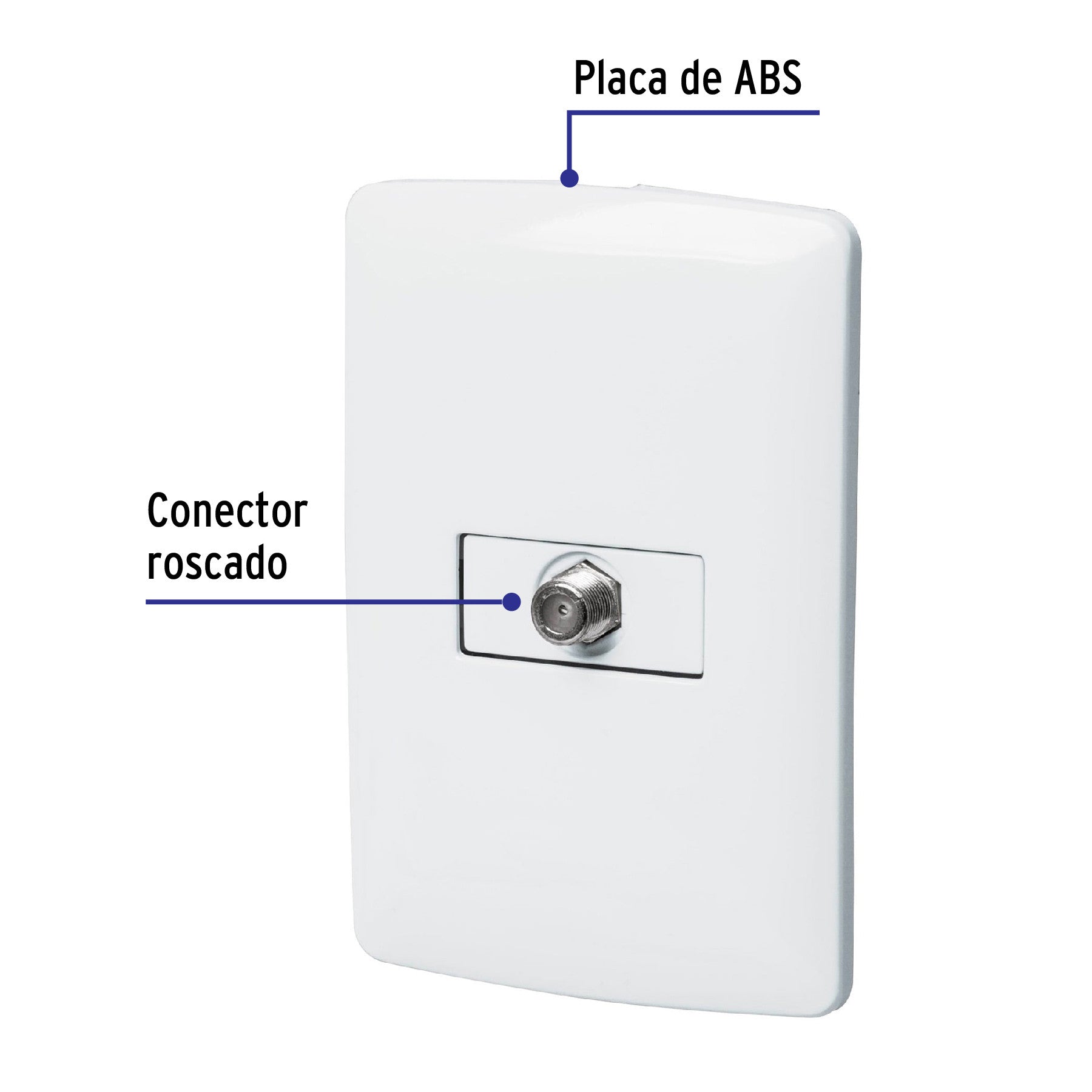 Placa armada con conexión para TV, blanco, línea Italiana blanco