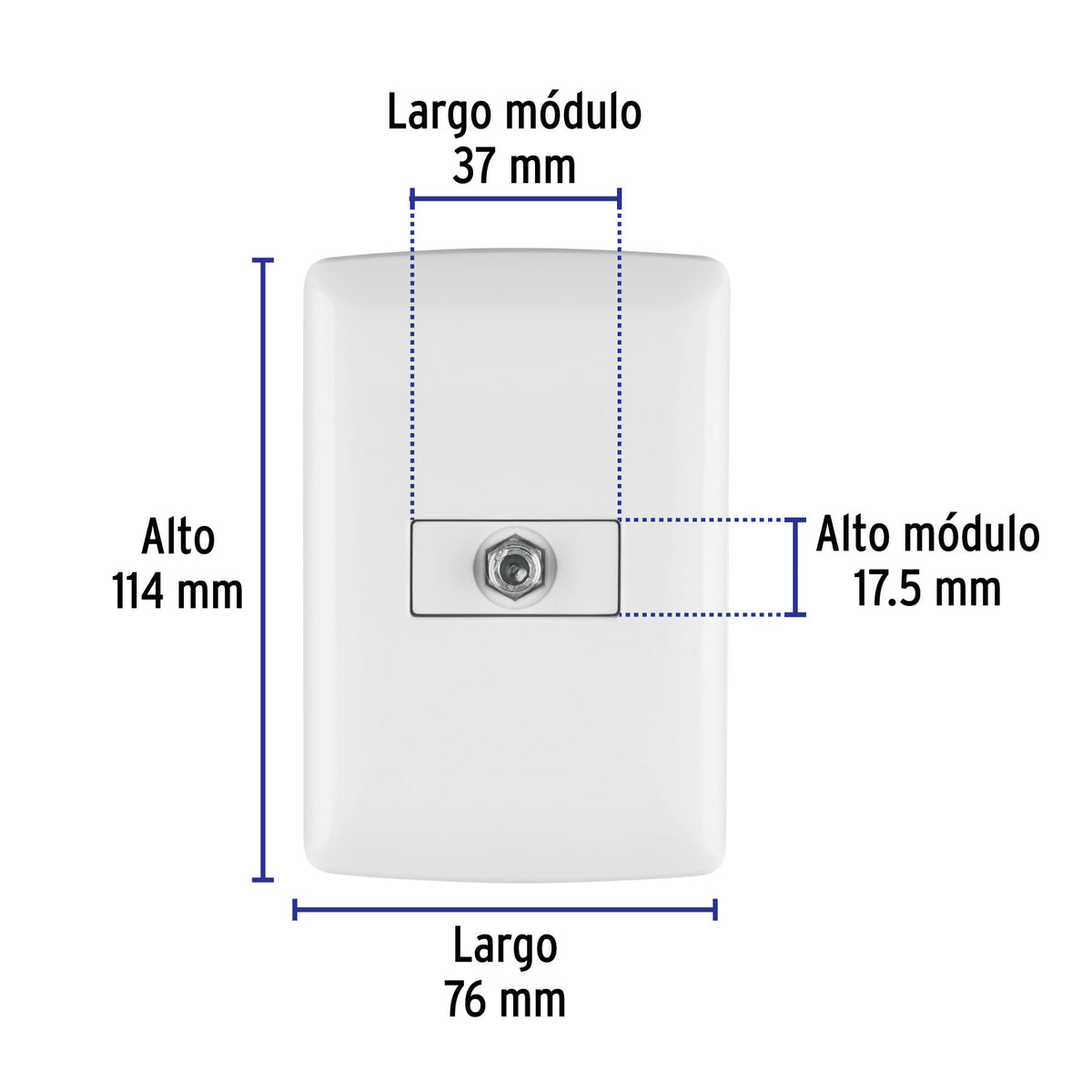 Placa armada con conexión para TV, blanco, línea Italiana blanco