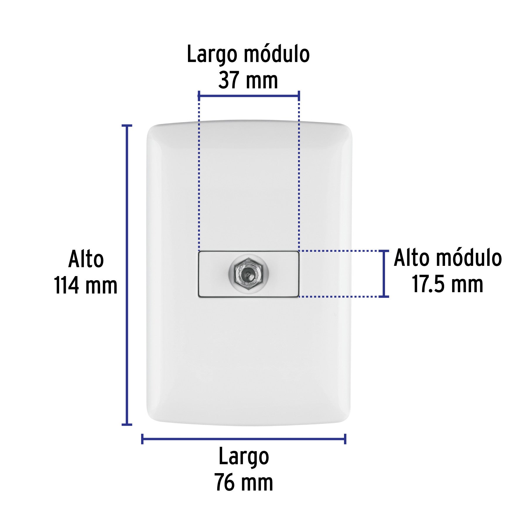 Placa armada con conexión para TV, blanco, línea Italiana blanco