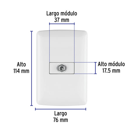 Placa armada con conexión para TV, blanco, línea Italiana blanco