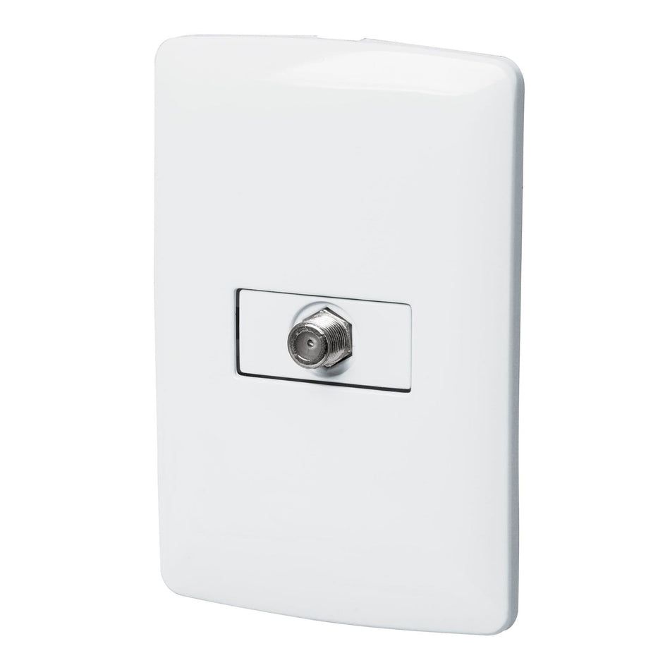 Placa armada con conexión para TV, blanco, línea Italiana blanco