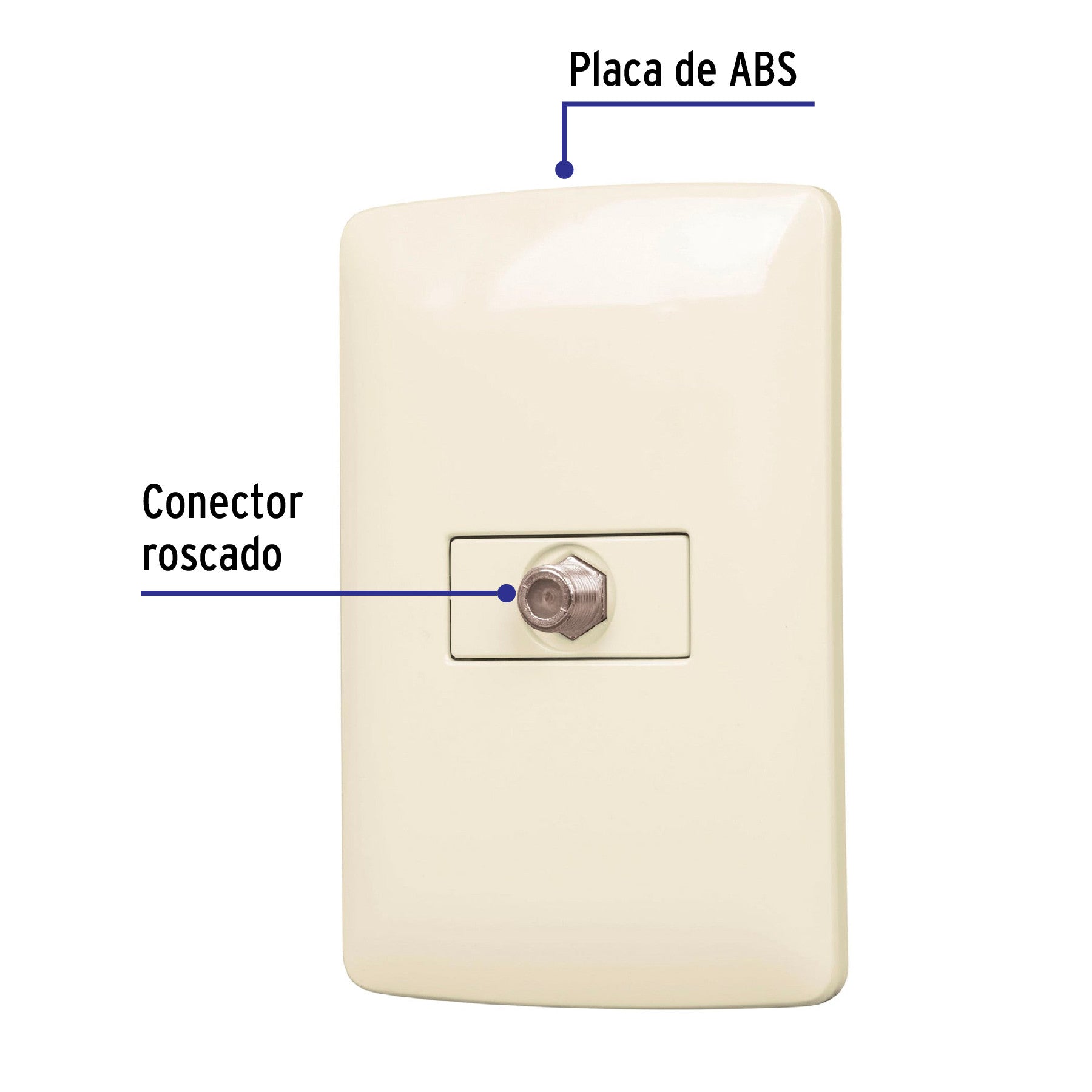 Placa armada con conexión para TV, plata, línea Italiana