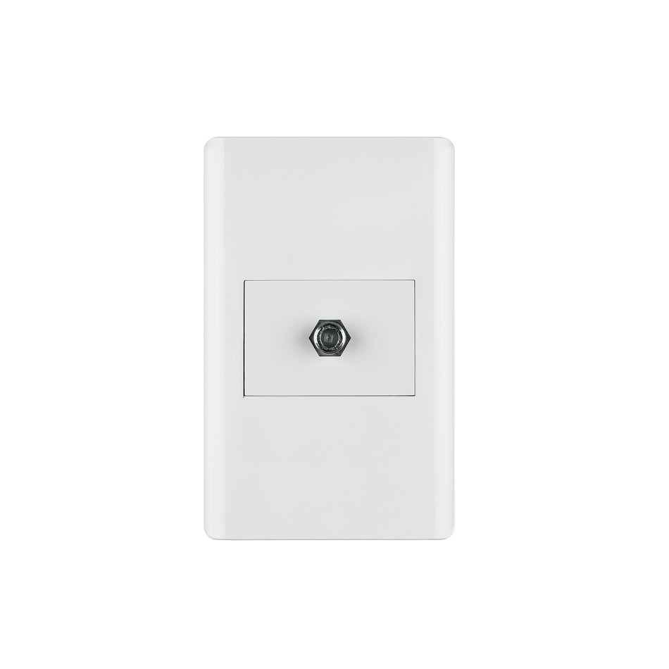 Placa armada blanca 1 toma de TV, 1.5 módulos, Lisboa