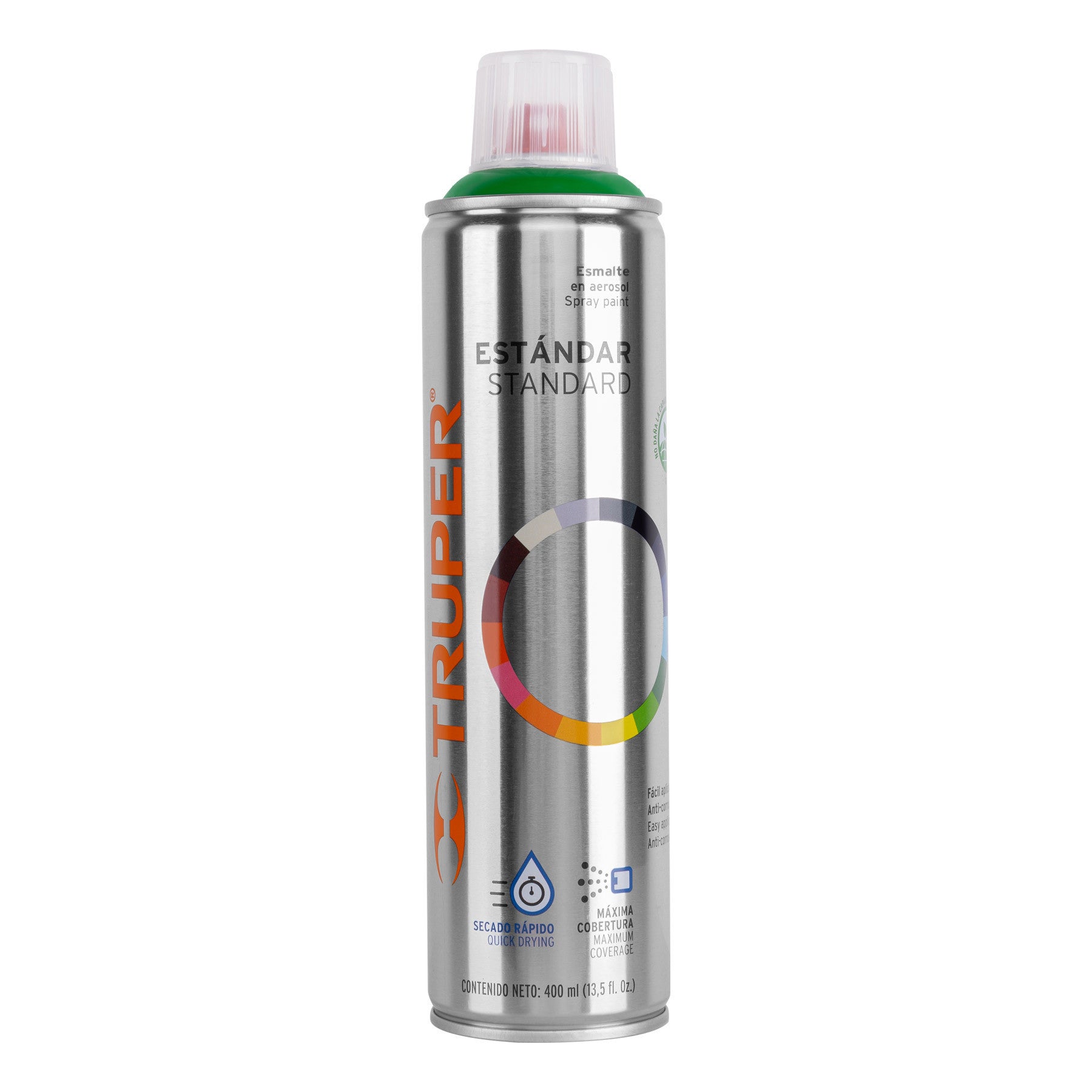 Pintura en aerosol, verde ecológico, bote tradicional, 400ml
