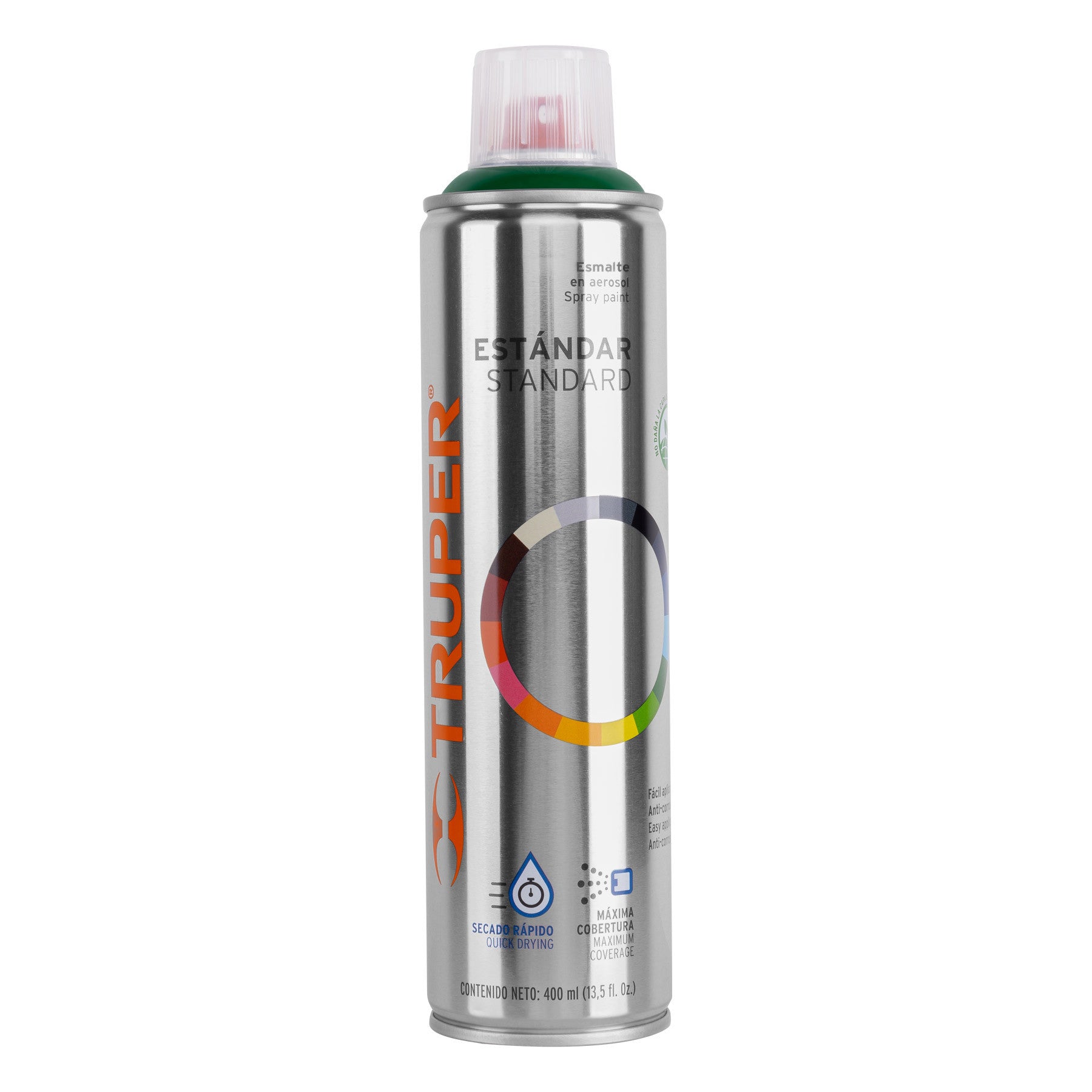 Pintura en aerosol, verde hoja, bote tradicional, 400 ml
