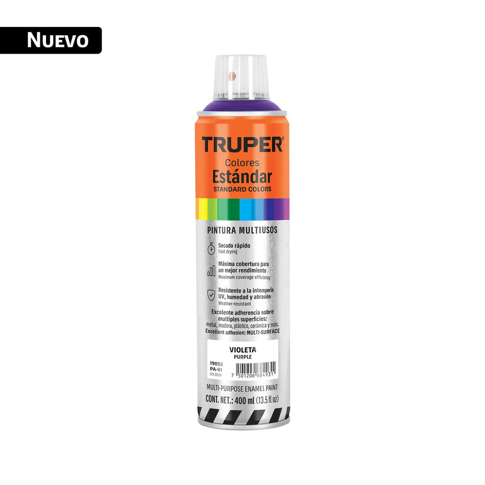 Pintura aerosol violeta, bote esbelto 400 ml, TRUPER