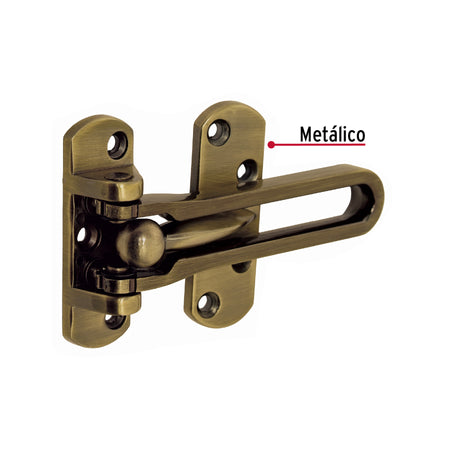 Desc Pasador abatible para puerta, acabado latonado, HERMEX