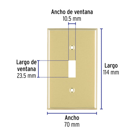 Placa para interruptor vertical, de aluminio, línea Standard