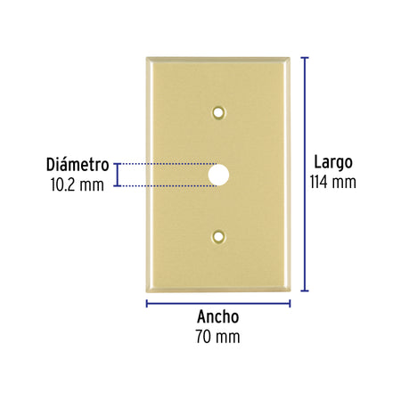 Placa para atenuador, de aluminio, línea Standard, Volteck