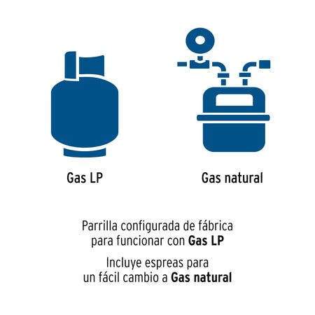 Parrilla gas empotrable 30 cm 2 quemadores esmalte FOSET