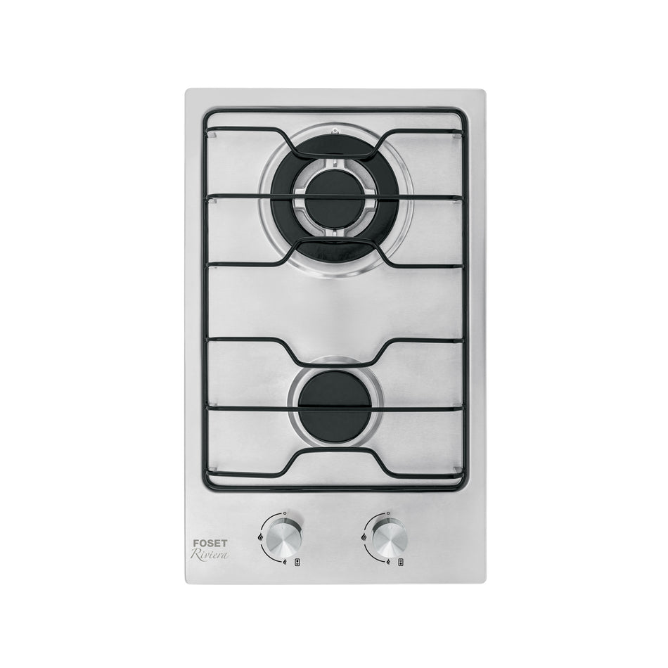 Parrilla gas empotrable 30 cm 2 quemadores esmalte FOSET