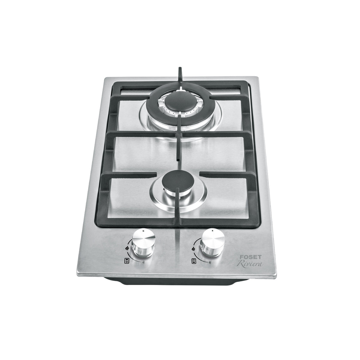 Parrilla gas empotrable 30cm 2 quem acero inox RIVIERA