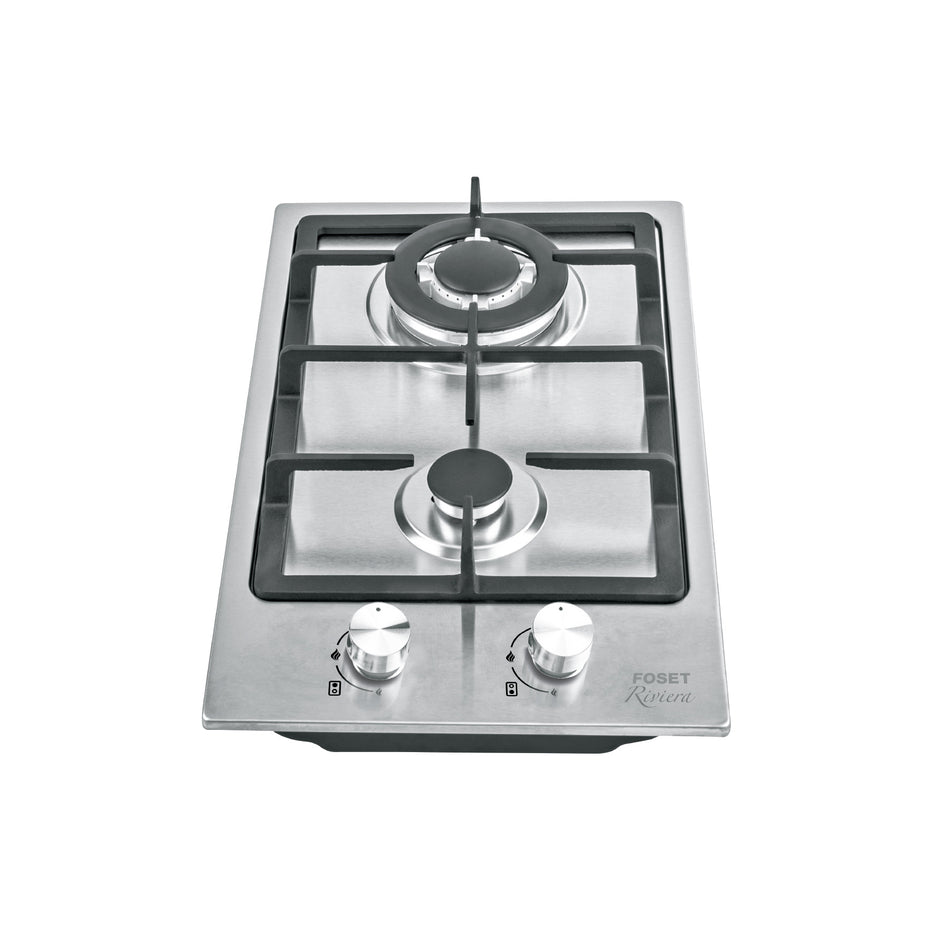 Parrilla gas empotrable 30cm 2 quem acero inox RIVIERA
