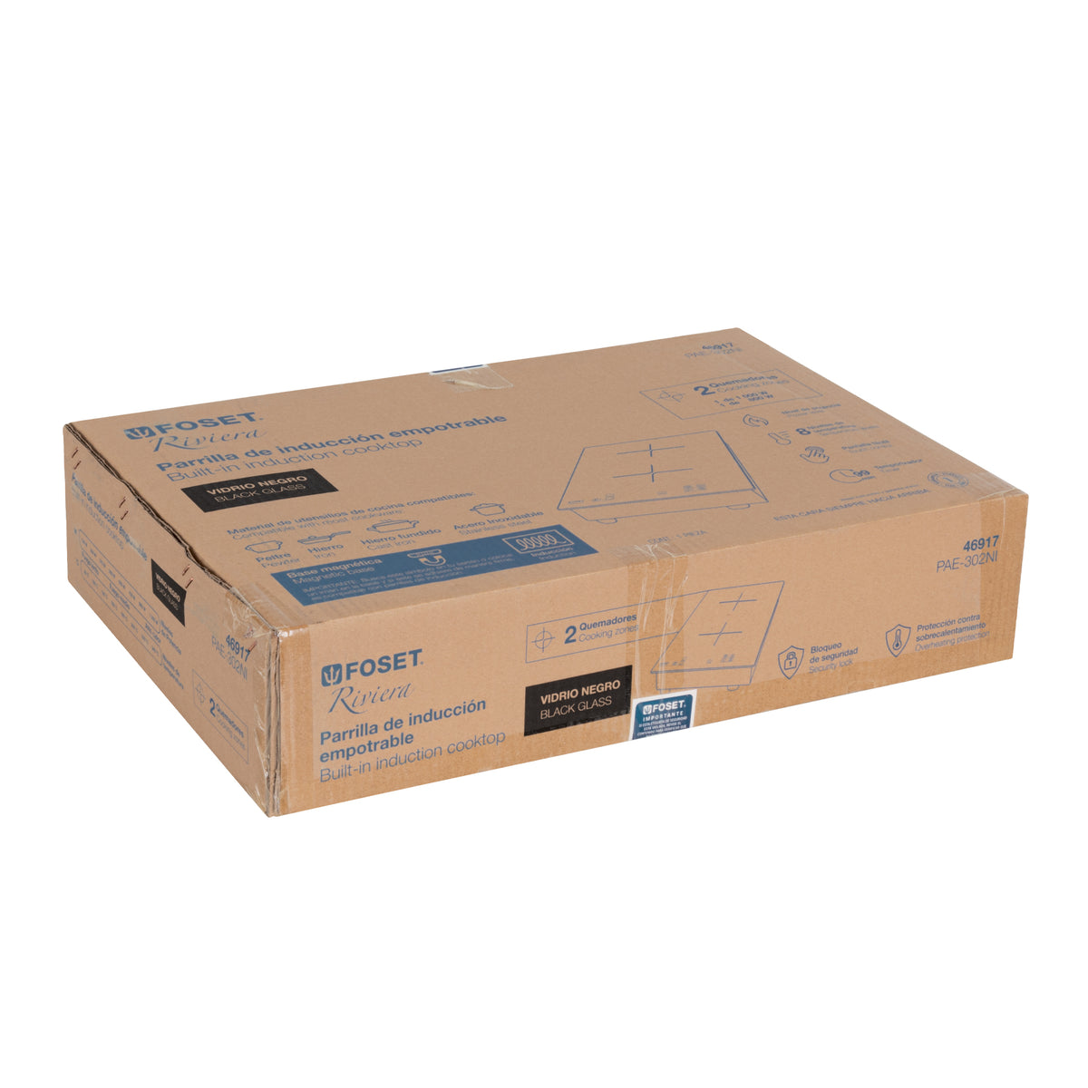 Parrilla induccion empotrable 30cm 2 quem vidrio RIVIERA