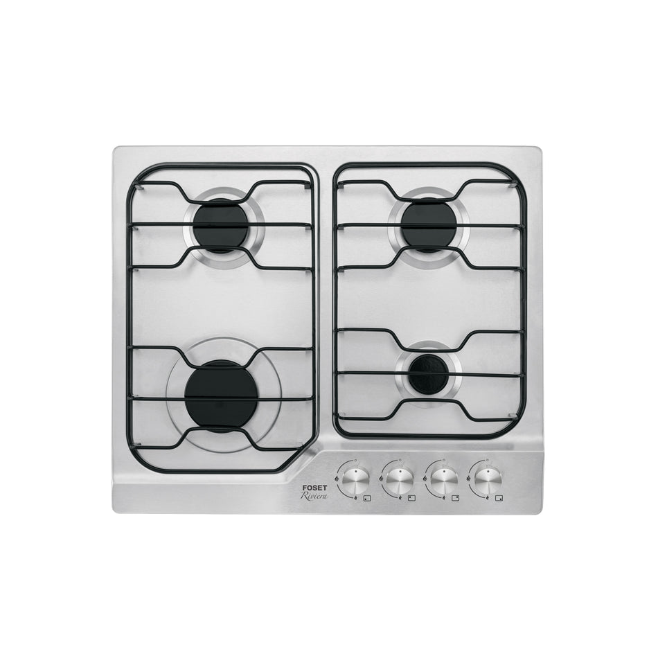 Parrilla gas empotrable 60 cm, 4 quemadores, esmalte, FOSET