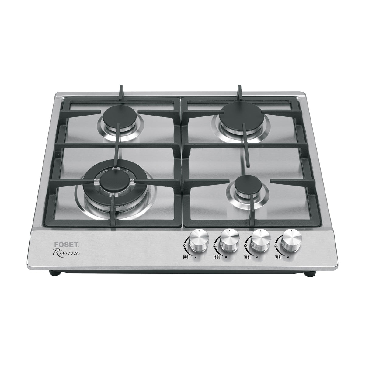 Parrilla gas empotrable 60cm 4 quem acero inox RIVIERA