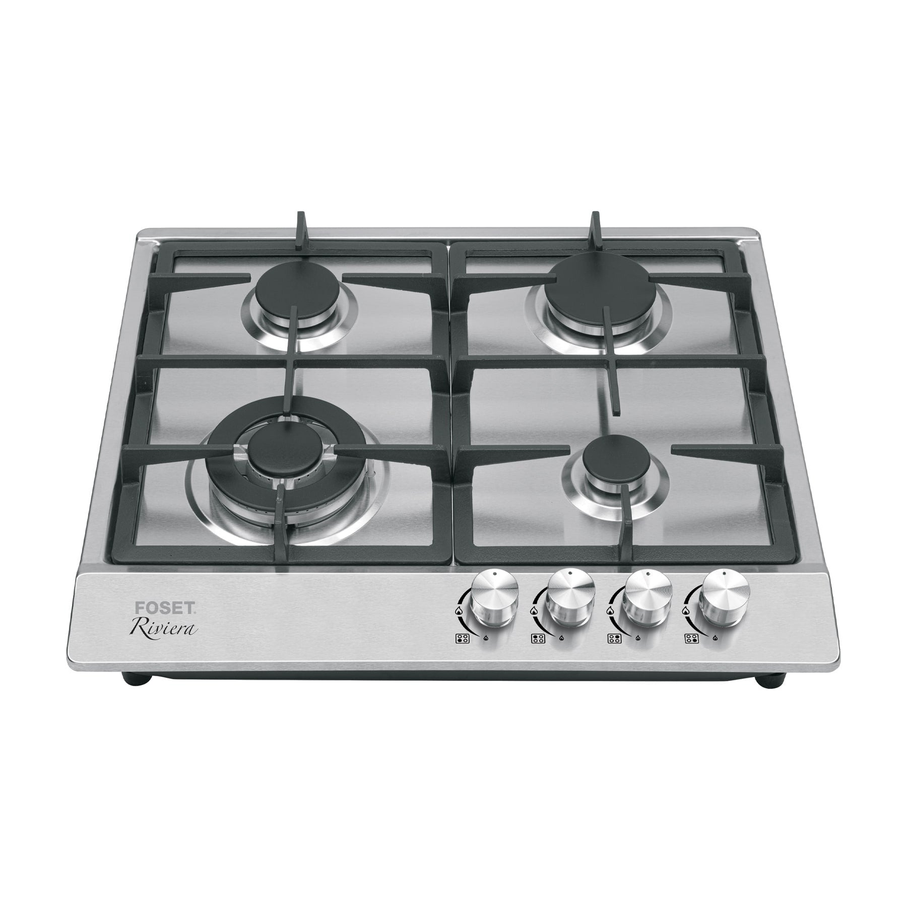 Parrilla gas empotrable 60cm 4 quem acero inox RIVIERA