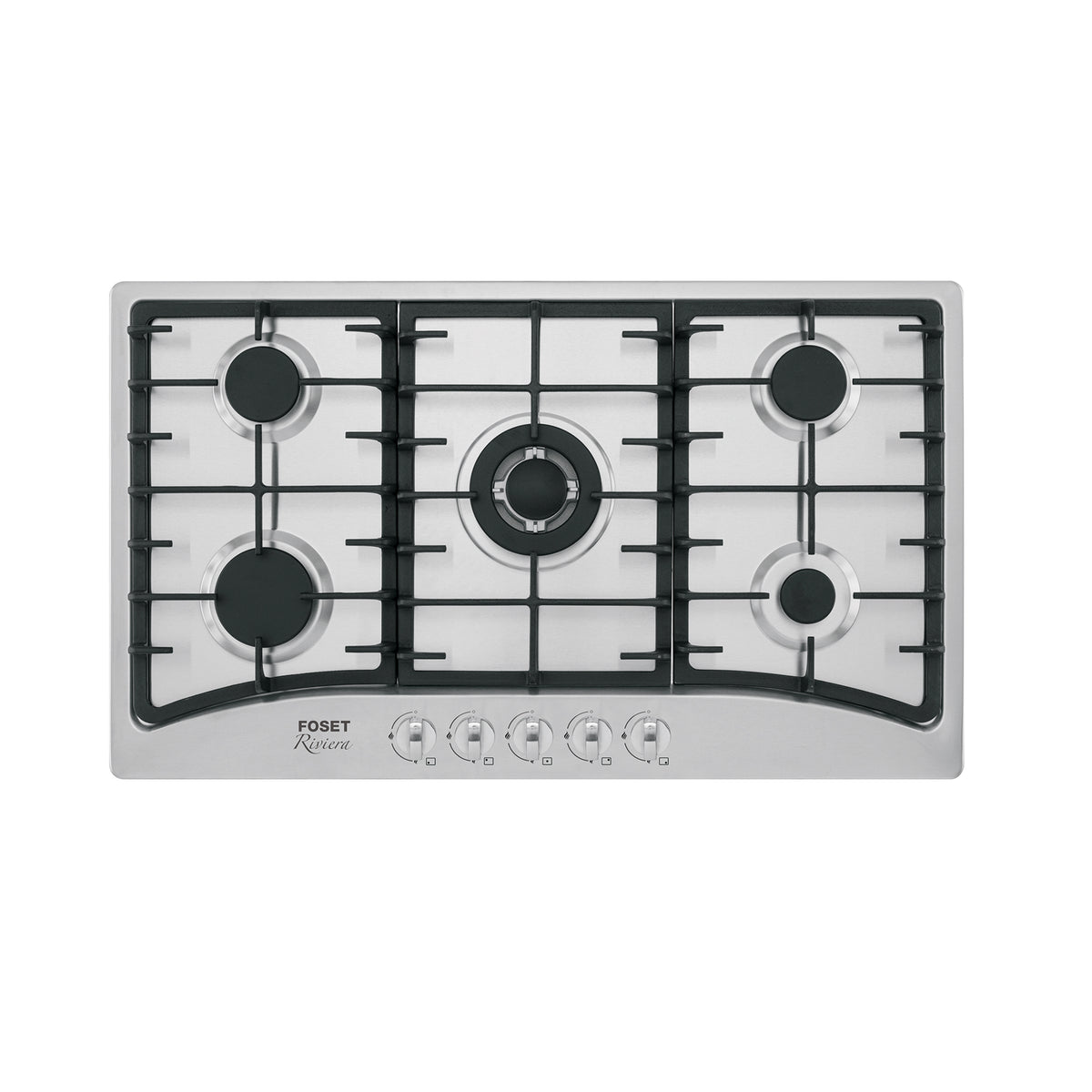 Parrilla gas empotrable 5 quem acero inox RIVIERA 90 cm