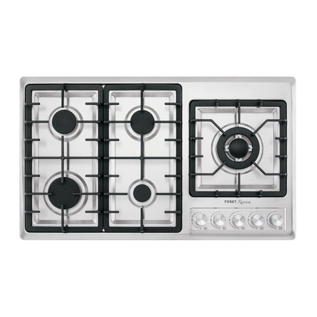 Parrilla gas empotrable 90cm 5 quem lateral inox RIVIERA