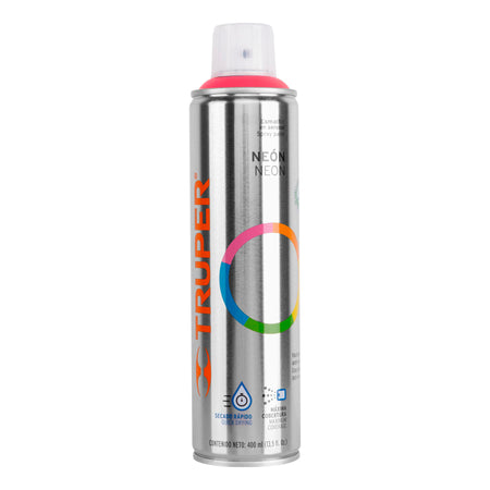 Pintura en aerosol, rosa neón, bote tradicional, 400 ml