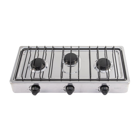 Parrilla de gas de sobreponer 3 quemadores inox FOSET