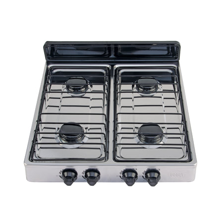 Parrilla de gas de sobreponer 4 quemadores, blanca, FOSET